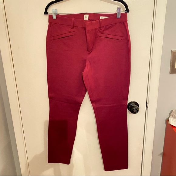 GAP Burgundy (not red) Office Style Trousers Skinny Ankle Size 8 R Brand New - Picture 1 of 10